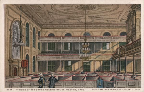 Interior of Old South Meeting House Boston Massachusetts