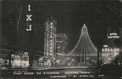 Night Scne on Riverside Postcard