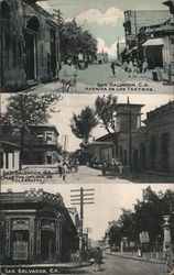 Street Scene Montage San Salvador, El Salvador Central America Postcard Postcard Postcard