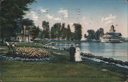 Pier and Mens Club, Chautauqua Institution Postcard