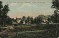 The Arcade and Lake Front Cottages Postcard