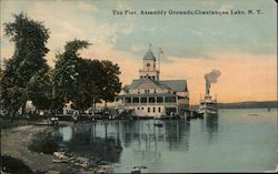 The Pier, Assembly Grounds Chautauqua Lake, NY Postcard Postcard Postcard