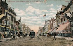 Washington Street Looking South Postcard