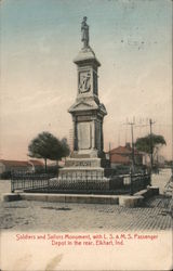 Sailors and Soldiers Monument Elkhart, IN Postcard Postcard Postcard