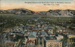 Emigrant Canyon and Bird's Eye View of Residence Section Postcard