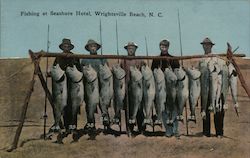 Fishing at Seashore Hotel Postcard