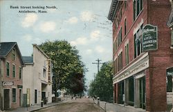 Bank Street looking North Attleboro, MA Postcard Postcard Postcard