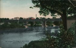 The Famous Tin Bridge and Water Works Central Falls, RI Postcard Postcard Postcard