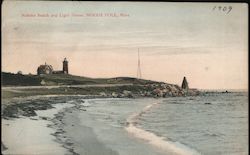 Nobska Beach and Light House Woods Hole, MA Postcard Postcard Postcard