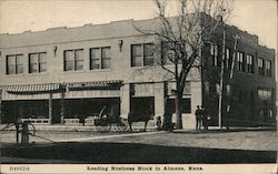 Leading Business Block Almena, KS Postcard Postcard Postcard