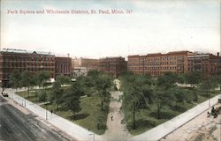 Park Square and Wholesale District Postcard