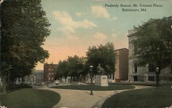 Peabody Statue, Vernon Place Postcard