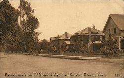 Residences on McDonald Avenue Santa Rosa, CA Postcard Postcard Postcard