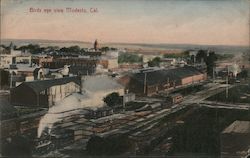 Birds Eye View Modesto, CA Postcard Postcard Postcard