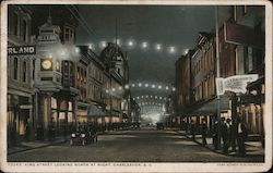 King Street Looking North at Night Charleston, SC Postcard Postcard Postcard