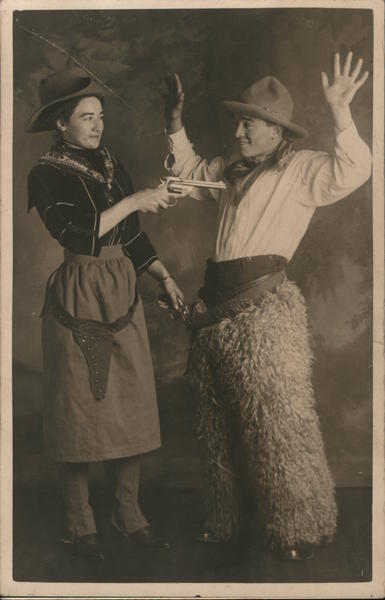 Cowboy Wearing Wooly Chaps Held Up by a Woman at Gunpoint Rochester New York