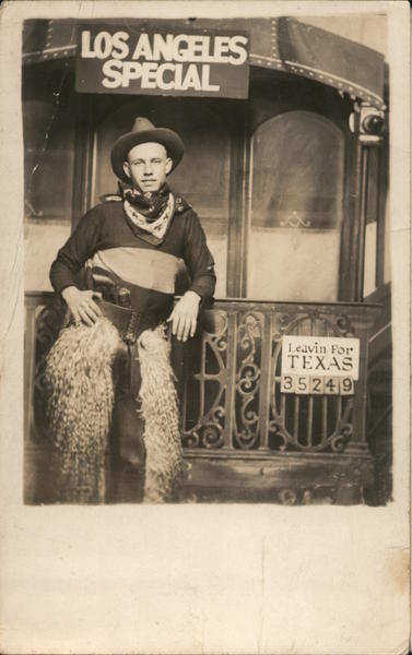 Cowboy w/Wooly Chaps Los Angeles Special Leaving For Texas