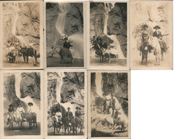 Lot of 7: Tourists with Donkeys, Cheyenne Cañon Postcard