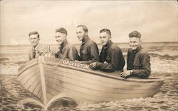 Five Men In a Boat, Studio Photo Postcard