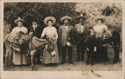 Group Photo with Burros Manitou, CO Postcard Postcard Postcard