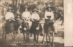 Women on burros Postcard