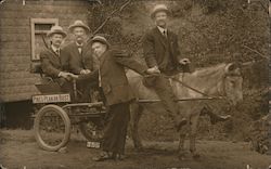 Pikes Peak or Bust, Men in Donkey Cart Colorado Springs, CO Postcard Postcard Postcard