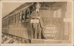Pacific Coast Limited Train Studio Photo Postcard