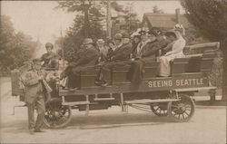 Seeing Seattle Tour Car Postcard