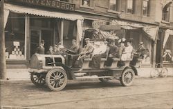 Open-Air Tour Bus on Street, England? Postcard