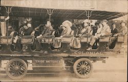 Colonial Sightseeing Tour Automobile, Kraft Pianos Postcard