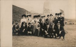 Group of 18 Travelers at Mexico Border Obelisk, Tijuana Postcard