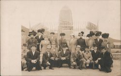 Group on US-Mexico Border, Obelisk Tijuana, Mexico Postcard Postcard Postcard