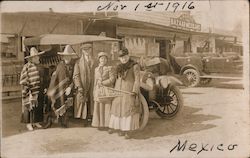 US Tourists at Bazaar Mexicano, 1916 Postcard
