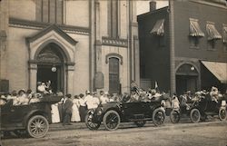 Parade of Cars outside First Methodist Protestant Church, J.F. Demit Pastor Pennsylvania Postcard Postcard Postcard