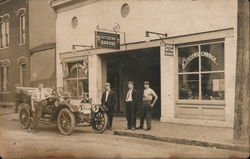 Men and Car in front of Citizens Garage Postcard