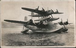 THE MAYO COMPOSITE PLANE "MAIA" Seaplane Piggyback Postcard