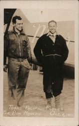 Clyde Pangborn and Hugh Herndon with "Miss Veedol" Postcard