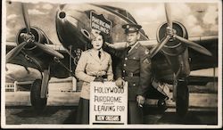 1942 Hollywood Airdrome Leaving for New Orleans 313th Fighter Squadron Postcard