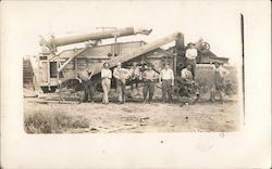 Farmers in front of large equipment Occupational Postcard Postcard Postcard