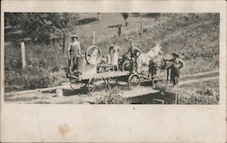 Workers with Machinery, Pumps?  Horses Postcard