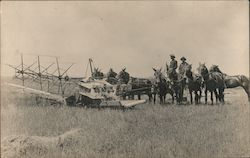 Men Cutting Wheat on the Stumps Farm near the town of Bushton Postcard