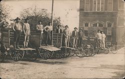 Men in Wagons Postcard