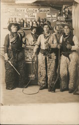 Cowboys & Cowgirl Rocky Gulch Saloon Wooly Chaps Postcard