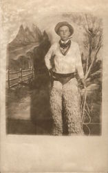 Cowboy with Wooly Chaps Postcard