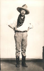 Cowboy Wearing Bandana Studio Photo Postcard