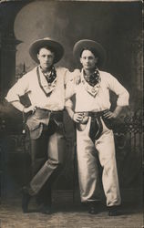 Two Men dressed as Cowboys Postcard