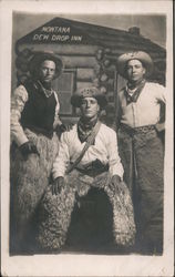 Montana Dew Drop Inn Cowboys Wooly Chaps Postcard
