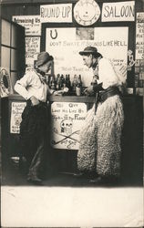 Round-Up Saloon, Cowboy with Wooly Chaps Postcard