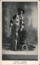 "Texas" Cooper with the Round Up, Wild-West Show Postcard