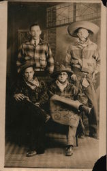 Four Men Dressed as Cowboys and Frontiersmen Postcard